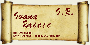 Ivana Raičić vizit kartica
